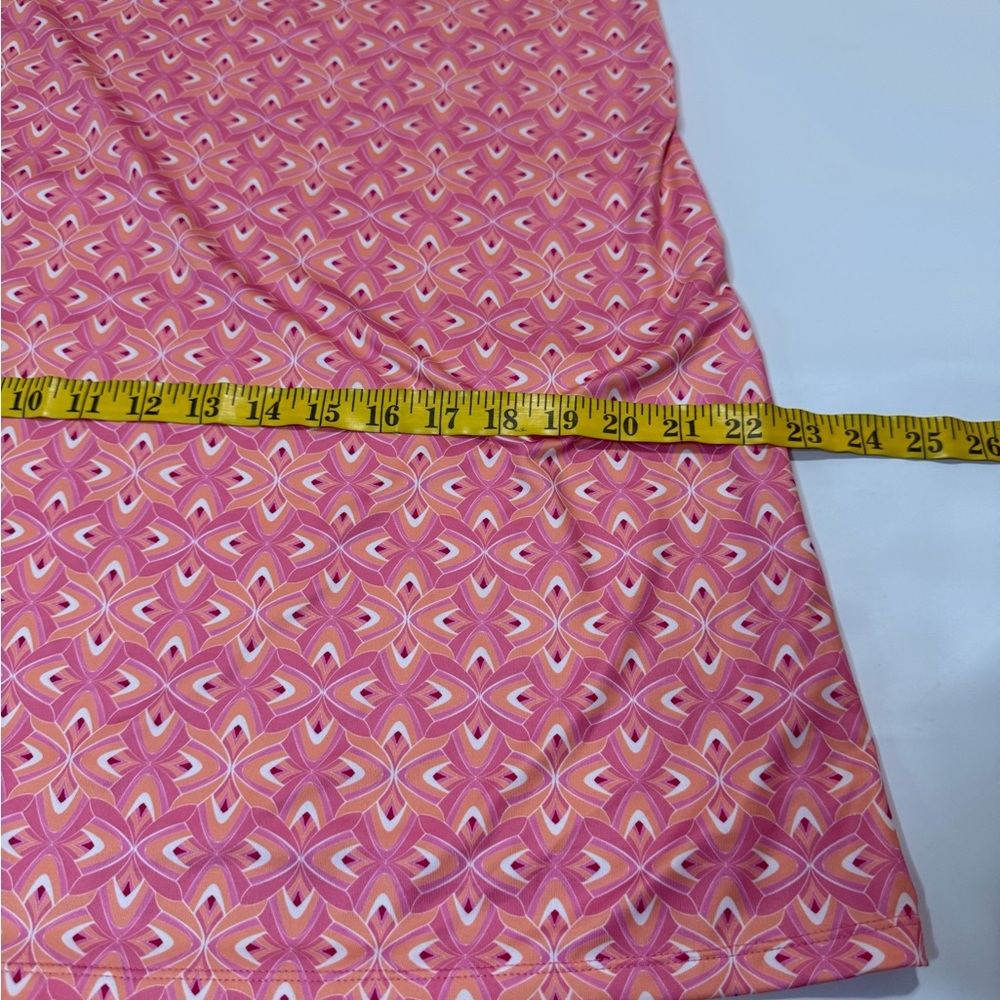 Cabana Life Pink Patterned Tunic Dress/swim coverup  with Solid Trim size large - Picture 14 of 14